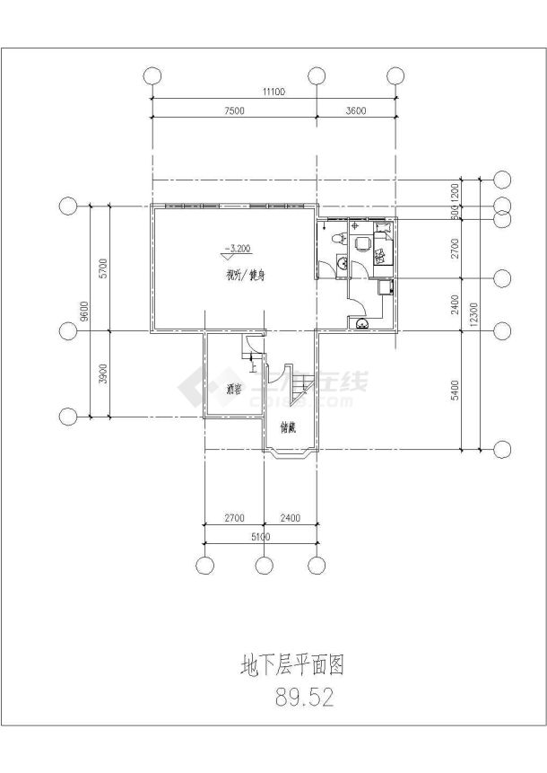 某坡地独栋别墅建筑设计施工CAD图-图一