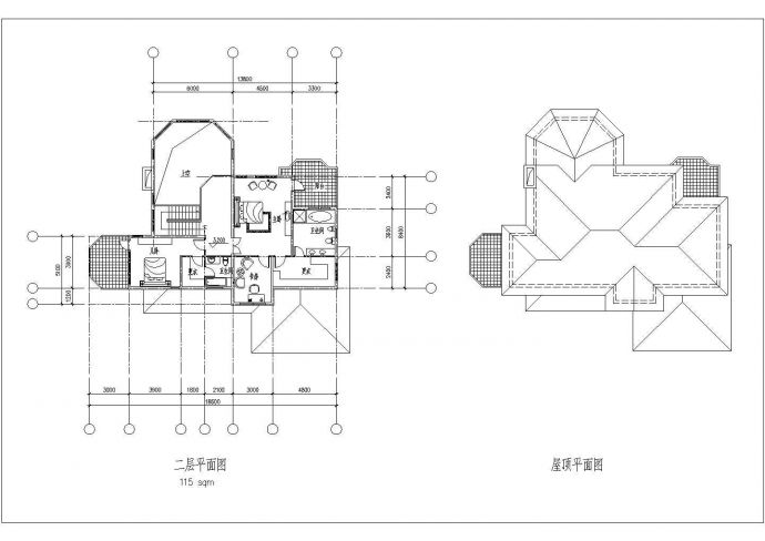 某带地下室二层别墅建筑设计施工CAD图_图1