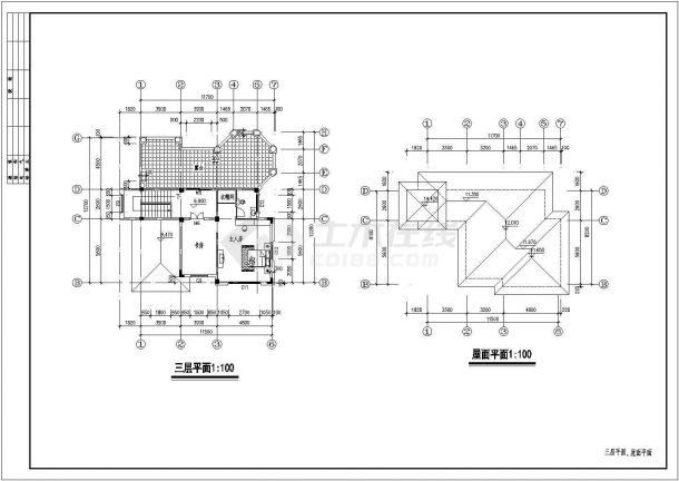 总面积371.1平方米三层别墅建筑设计施工图-图二