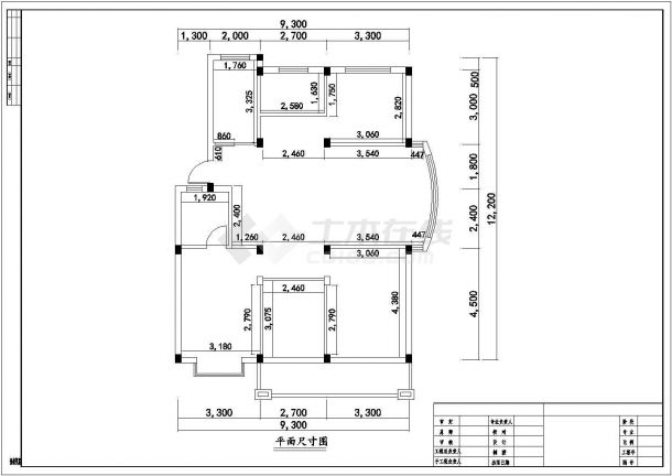 北京某处室内装饰平面施工CAD图-图二