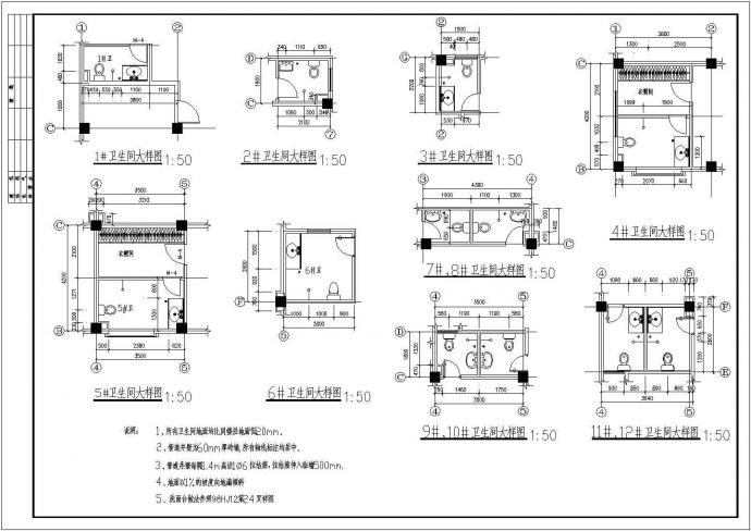 某小区双拼别墅建筑设计施工CAD图_图1