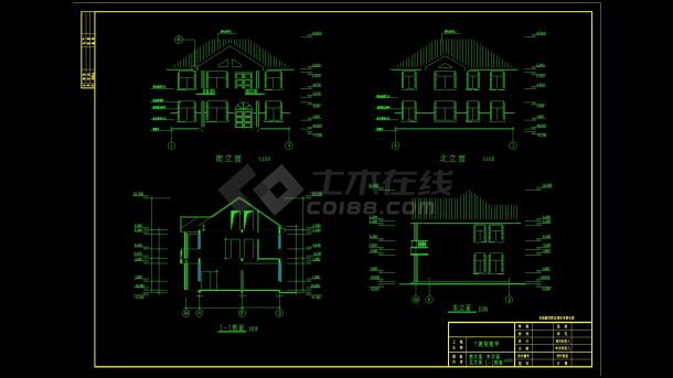 鑫厦豪华别墅建筑详细设计cad图纸-图一