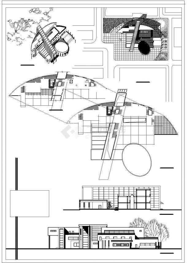 某城市大学生活动中心建筑设计方案图-图二
