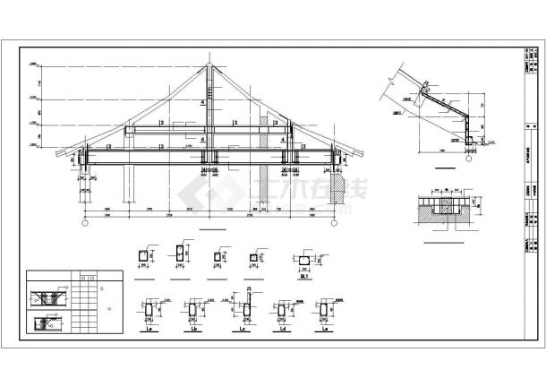 中式仿古四合院建筑设计全套精简图纸（含建筑、结构、水、电、暖设计详图）另附详细效果图-图一