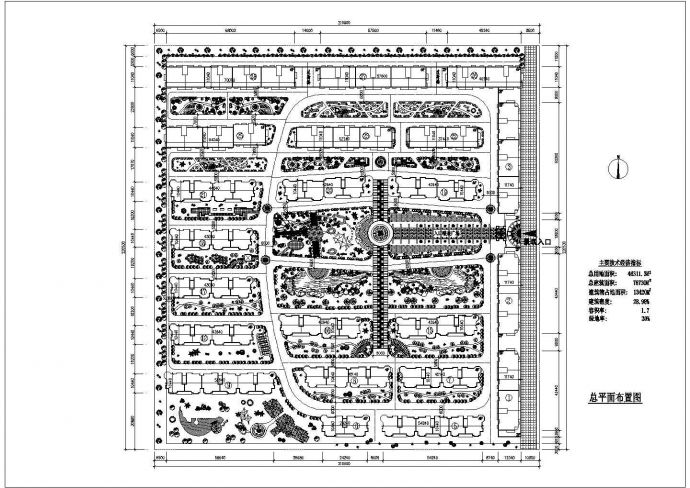 一套住宅小区建筑规划设计CAD施工精简图_图1
