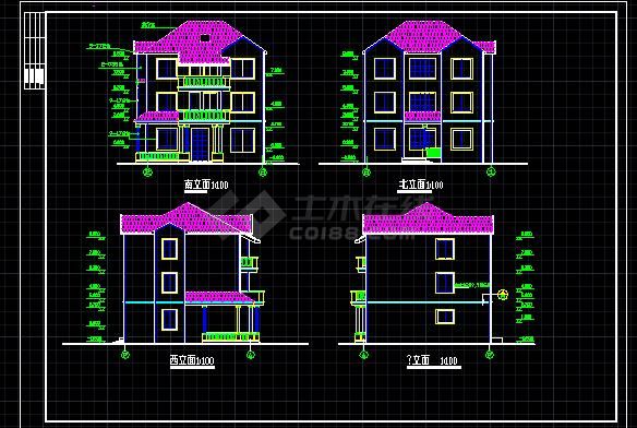 比较详细的3层别墅建筑施工图（共7张）-图二