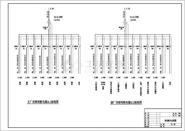 某地区贵州某厂房照明电气cad设计施工图-图二