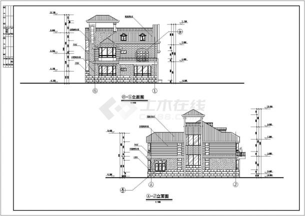 某地区南山别墅建筑规划设计方案施工图-图二