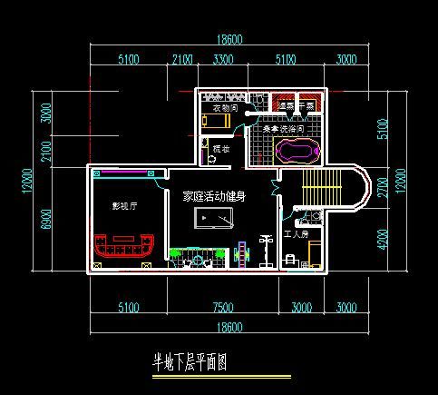 简单的别墅平面方案设计cad图纸（共4张）-图二