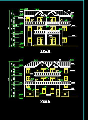 某地简单小型的别墅建筑施工图（共4张）-图二