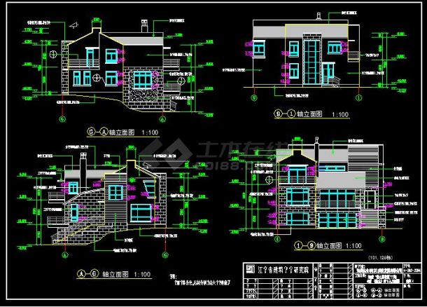 比较详细的坡屋顶别墅施工图（共5张）-图二