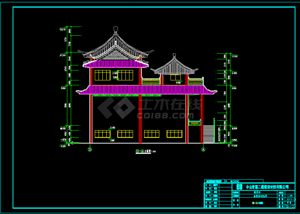 古庙建筑设计施工图 -图二