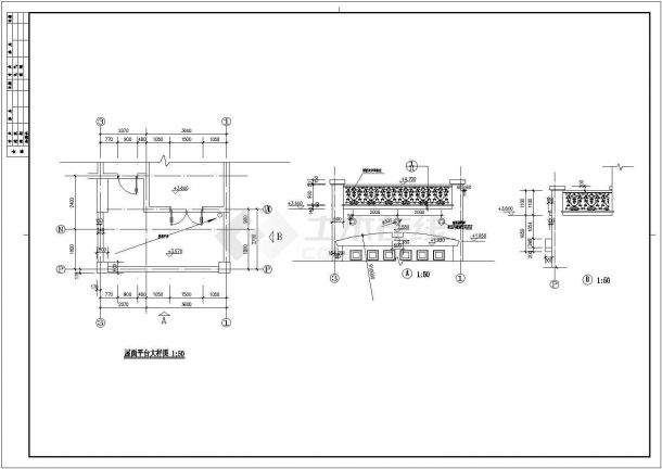 某三层花园别墅建筑设计施工CAD图-图一