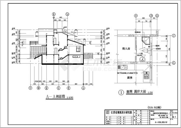某S型独立入口别墅建筑设计施工CAD图-图一