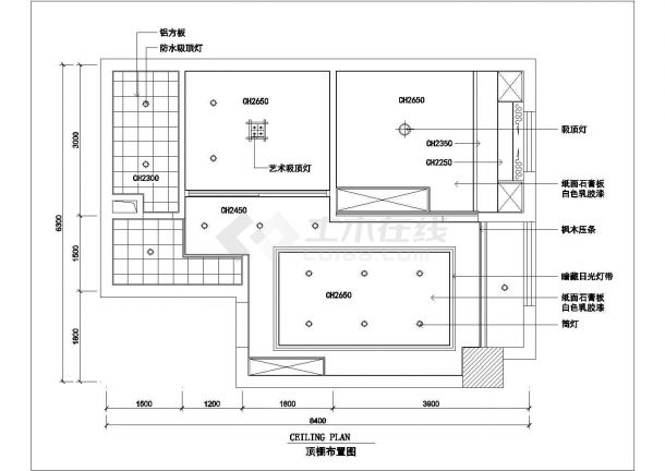 室内家装cad室内设计平面施工精简图-图二