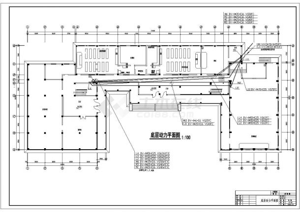 某地区实验楼平面电气cad设计施工图-图二