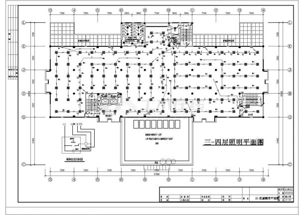 某地区上海某图书馆电气cad设计施工图-图一