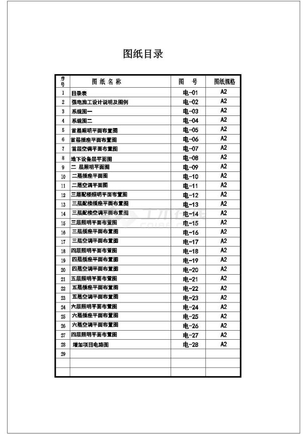 某地区办公楼装修工程照明、动力系统电气cad设计施工图-图一