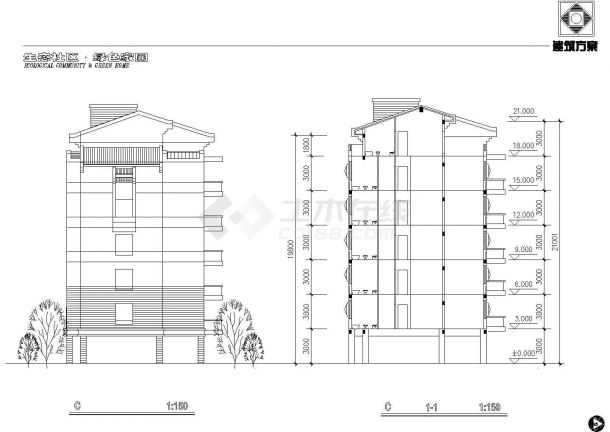 生态社区住宅建筑楼cad方案设计详细精美图-图二