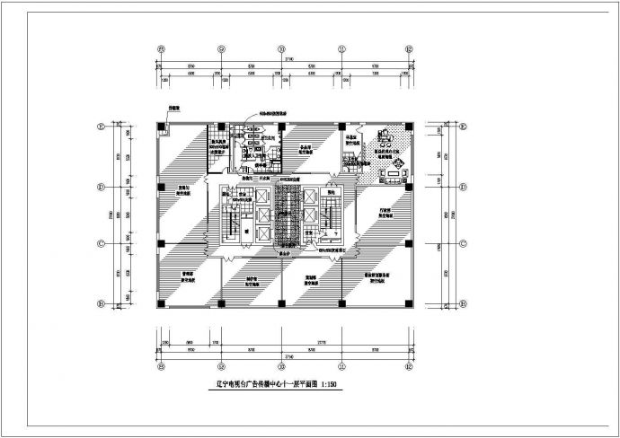 某电视台办公楼装修CAD设计图纸_图1