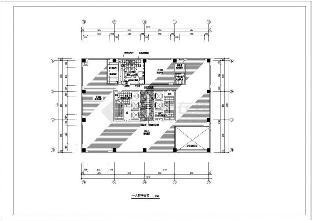 某电视台办公楼装修CAD设计图纸-图二
