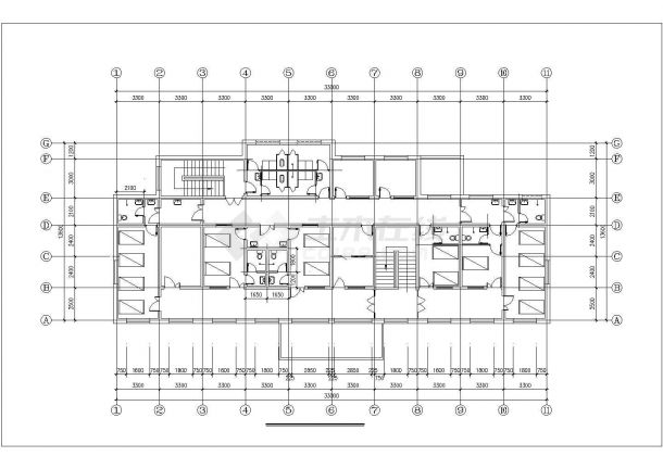 某医院楼一二层平面cad设计精简图纸-图二
