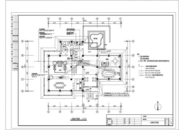 宾馆会所全套详细施工电气设计CAD图-图二