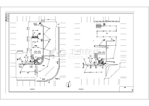 宾馆全套详细施工与电气设计CAD图-图二
