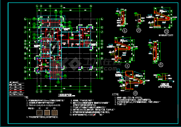 某经典别墅详细结构整套CAD平立面设计施工图纸-图二