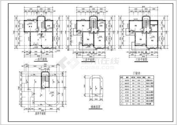 某地大型三层别墅建筑图纸（共15张）-图二