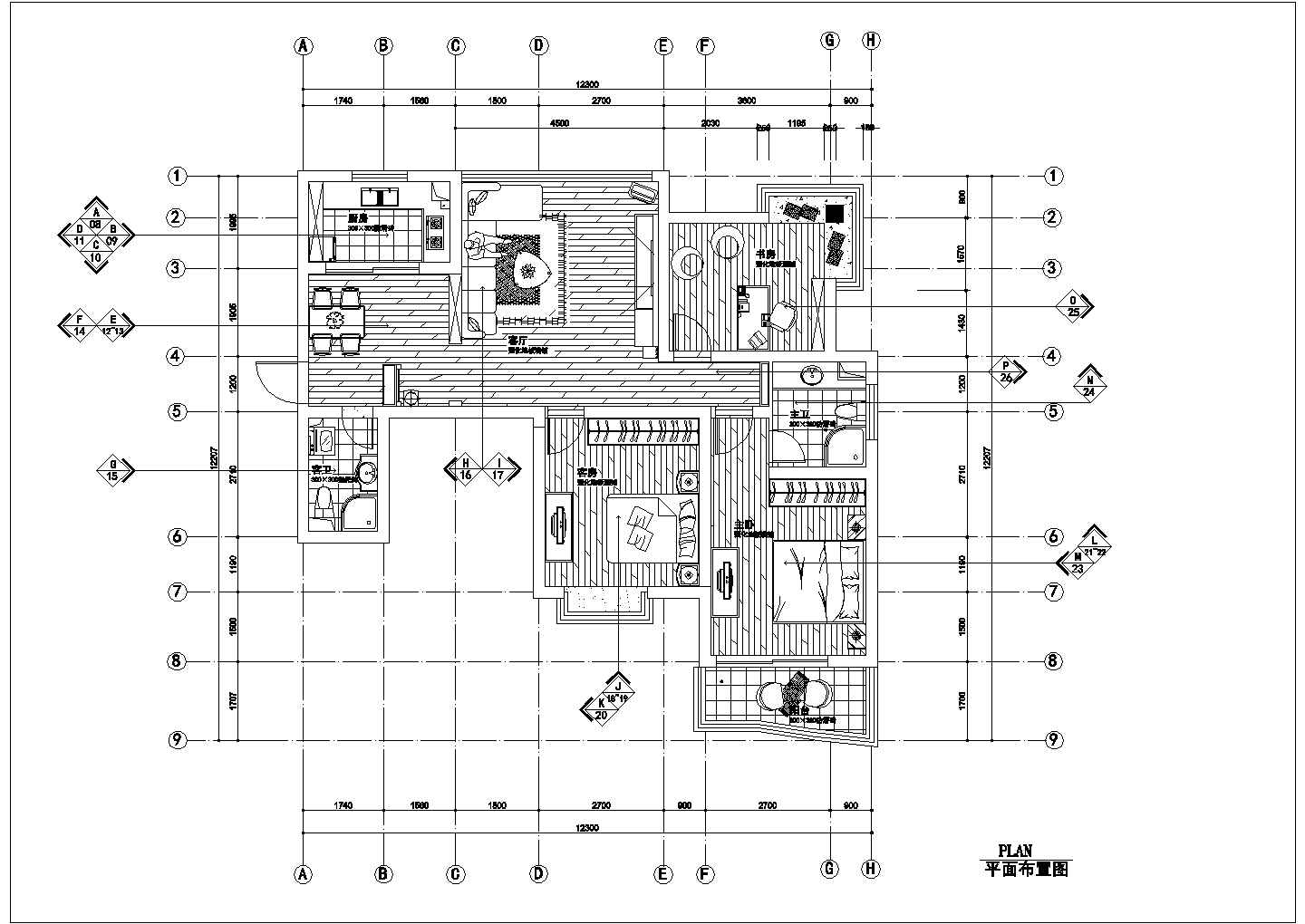 某简洁现代别墅小居室装修设计图