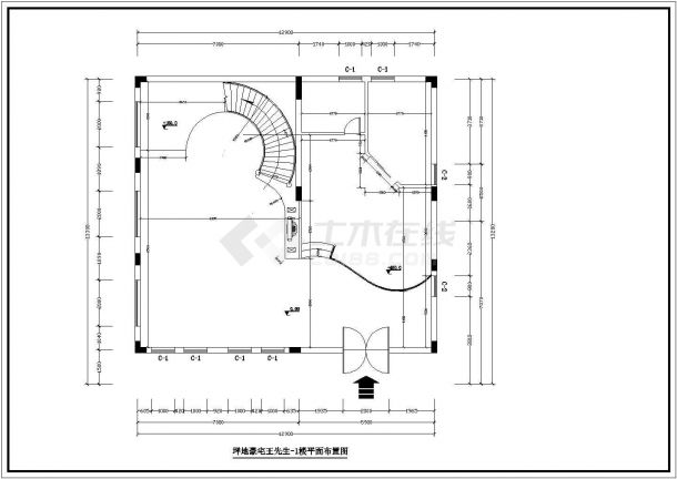 某现代别墅建筑平面装修CAD设计图-图一