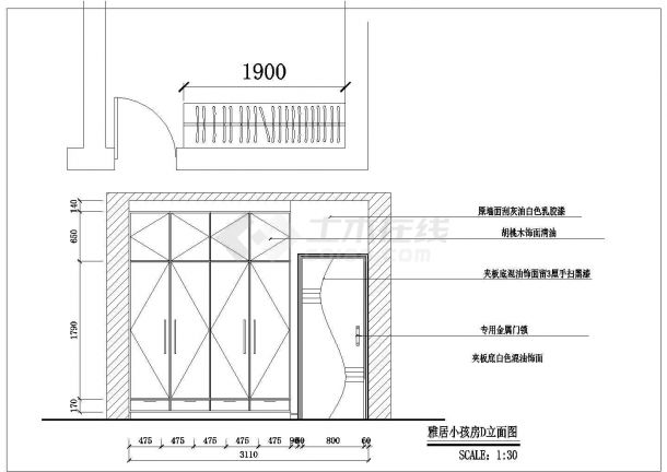 新疆某地家装室内设计方案详图纸-图二