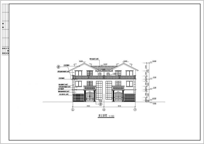 一套简单的别墅建筑CAD图（共12张）_图1