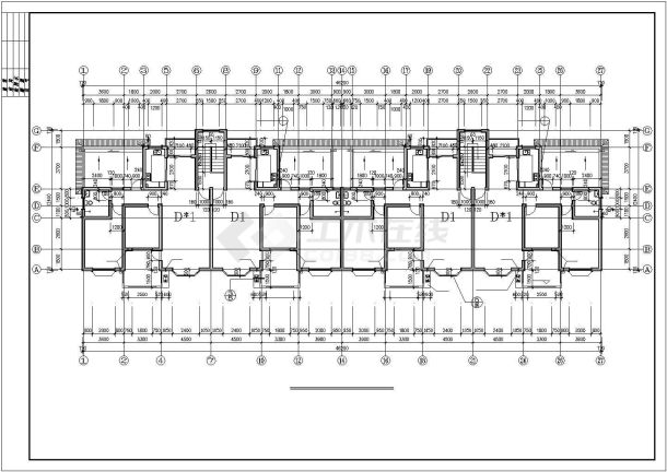 多层住宅楼建筑施工CAD设计图纸-图二