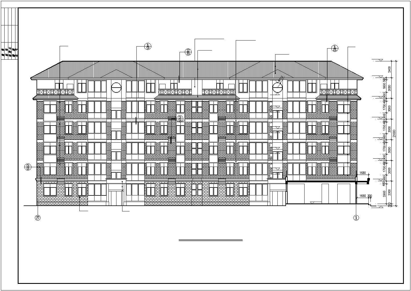 多层住宅楼建筑施工CAD设计图纸