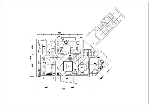 深圳某处深业花园样板房装饰施工图-图二