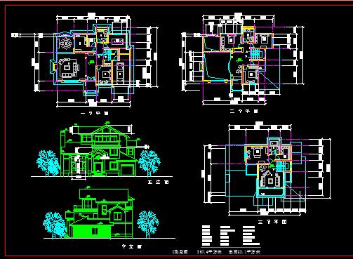 某地小别墅建筑cad设计施工图（共4张）_图1