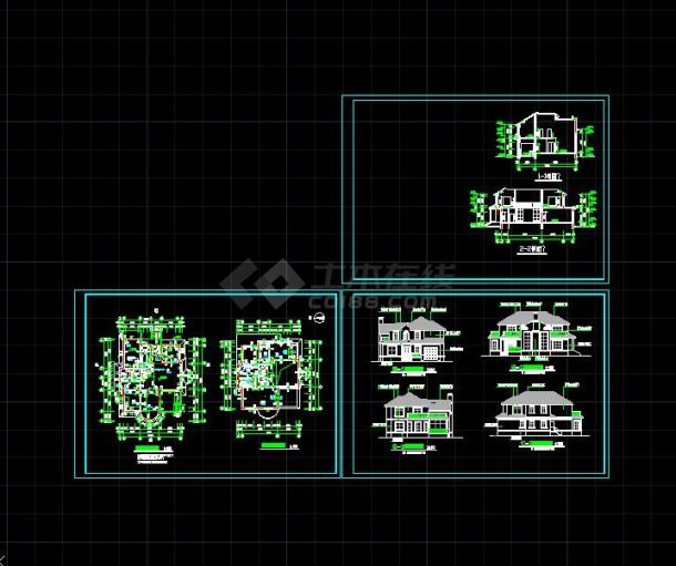 简单小型的别墅E7建筑cad施工图（共3张）-图一