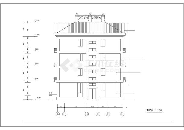多层高级寓所建筑施工CAD设计图纸-图一