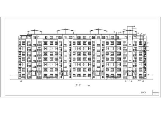 大型住宅楼建筑施工CAD设计图纸-图二