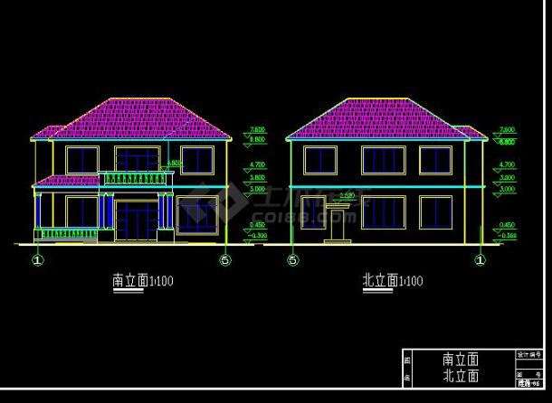 某地别墅建筑结构cad施工图（全套）-图二