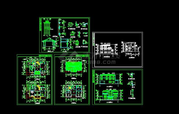 某地小型的别墅全套施工图（共5张）-图一