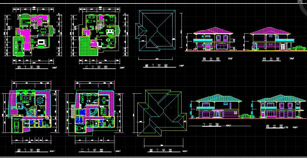 别墅建筑cad设计方案图（含设计说明）