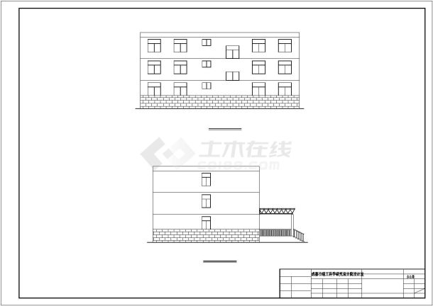 某小办公楼建筑cad施工详细精简图-图二