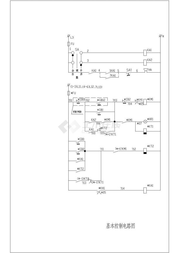 PLC应用之继电器、接触器控制系统电气cad原理图-图一