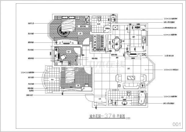 郑州某处家装室内设计CAD方案图-图一