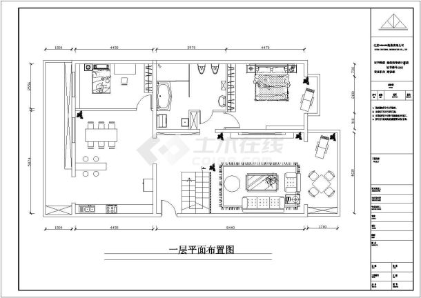 北京装饰有限公司室内装修cad设计图-图一