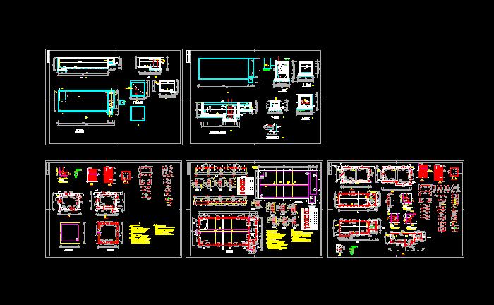 污水调节池建筑cad施工图（共5张）