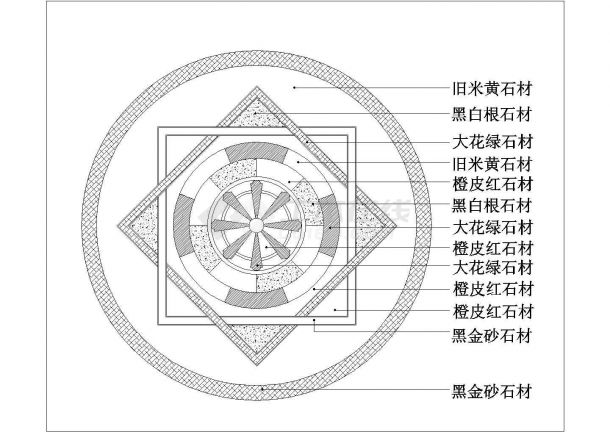 家装地面拼花cad素材详细精简图块-图一